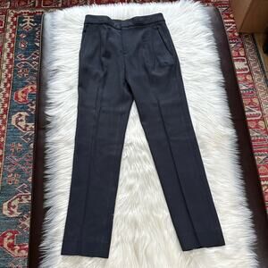 Scanlan Theodore Navy Slim Wool Blend Trousers
